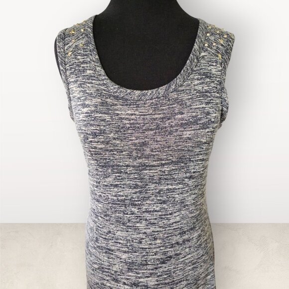 SOPRANO Gray Spike Studded Shoulder Maxi Dress - Picture 2 of 6